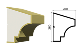 Подоконник из пенополистирола П260/200-4
