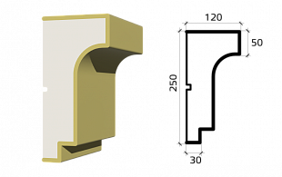 Карниз К250/120