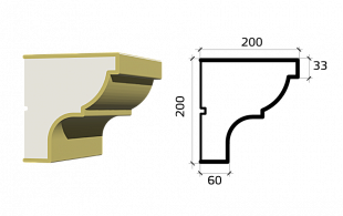 Карниз К200/200